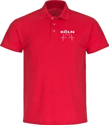Produktbild von multifanshop Poloshirt - Köln - Herzschlag, rot, Größe S