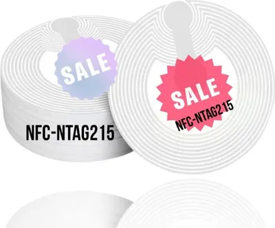 Produktbild von 10 Stk. NFC Tag Sticker blanko NXP NTAG215 mit 540 Bytes Speicherkapazität!