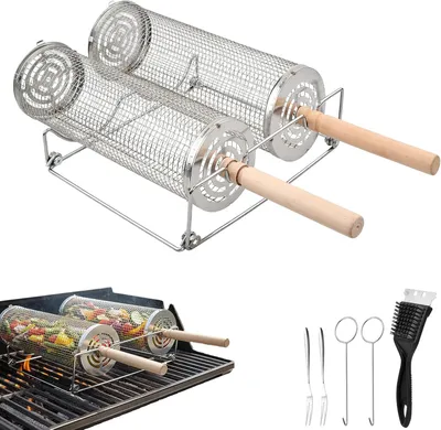 Image de Brochettes pour barbecue, 30 cm, lot de 2, en acier inoxydable, avec manche en bois