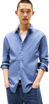 Produktbild von Tommy Jeans Herren TJM Original Stretch Dm0dm04405 L/S Shirt, Grey (Blue Moment)