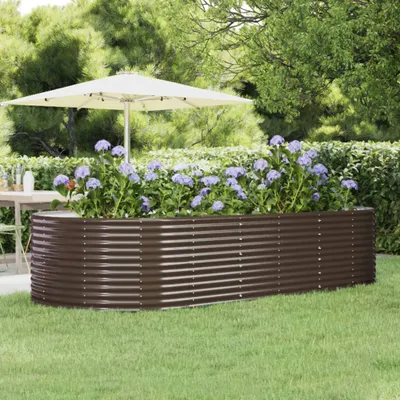 Produktbild von The Living Store Hochbeet Braun 291x140x68 cm Pulverbeschichteter Stahl