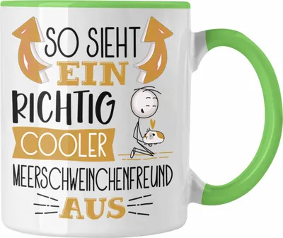 Produktbild von Trendation - Meerschweinchenfreund Tasse So Sieht Ein Richtig Cooler Meerschweinchenfreund Aus Geschenk Lustiger Spruch Geschenkidee (Grün)