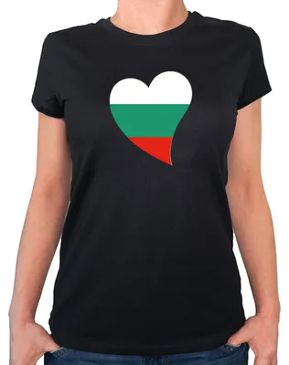 Produktbild von Huuraa Damen T-Shirt Bulgarien Flagge Herz S Black Bio Baumwolle Fairtrade Damenshirt Geschenkidee