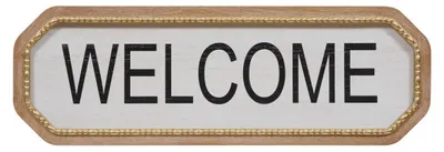 Produktbild von Wanddekoration „welcome“, 26 x 78 cm, weiß  - Atmosphera créateur d'intérieur