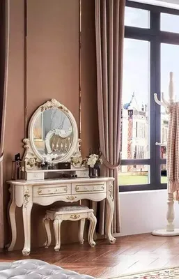 Obrázok produktu pre Spálňový Set Toaletný Stolík So Zrkadlom A Stoličkou JVmoebel