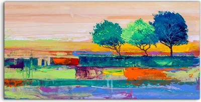 Produktbild von Coloray Acrylbild 140x70  Wandbild Acrylbilder Foto Bild Bäume malen künstlerisch