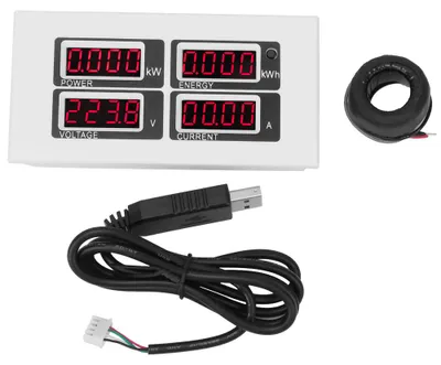Produktbild von Multifunktionales AC-LED-Strom-, Spannungs-, Leistungs- und Energiemessgerät (PZEM0-004 (Testspulentransformator-USB-Adapter))