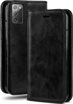 Produktbild von moex® Klapphülle kompatibel mit Samsung Note20 / Note20 5G - Hülle mit Kartenfach, Onyx Schwarz