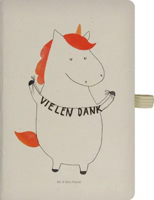 Produktbild von Mr. & Mrs. Panda Tagebuch Einhorn Dankeschön - Transparent - Geschenk, Danke, Kladde, notizbuch, Adressbuch, Journal, Vielen Dank, Danksagung, Einhörner, Unicorn