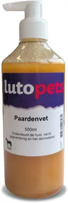 Productafbeelding van Lutopets Paardenvet 500 ml – Voedingssupplement voor honden – Met doseerpomp
