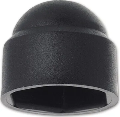 Produktbild von Kunststoffabdeckkappe DIN1587, Sechskantschutzkappen Muttern Schrauben, Polyethylen schwarz, passend M10, langlebig, d 21,3 mm, m 9 mm, n 19,5 mm, s 17 mm, 100 Stück