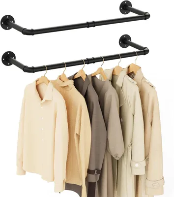 Obrázek produktu pro Věšák na oblečení, 80 cm, černý, 2 kusy, do ložnice