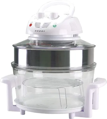 Zdjęcie produktu dla Beper BF.640, 18 l, Przezroczysty, Biały, Szkło, Stal nierdzewna, 250 °C, Obrotowy, 60 min