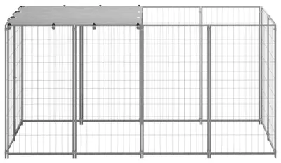 Produktbild von vidaXL Hundezwinger Silbern 2,42 m² Stahl