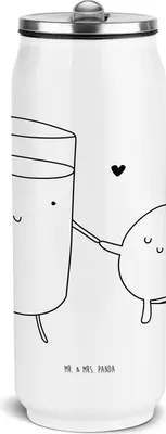 Produktbild von Mr. & Mrs. Panda Thermosflasche Milch Keks - Weiß - Geschenk, Wasserflasche, Edelstahl Trinkflasche, Kekse, Milk, Thermoflasche, Lustige Sprüche, Kaffee, Cookie