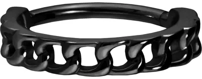 Produktbild von Ohrpiercing, Nasenpiercing, Septum Piercing Chirurgenstahl Segmentring Clicker PANZERKETTEN-DESIGN Schwarz Innendurchmesser: 12 mm