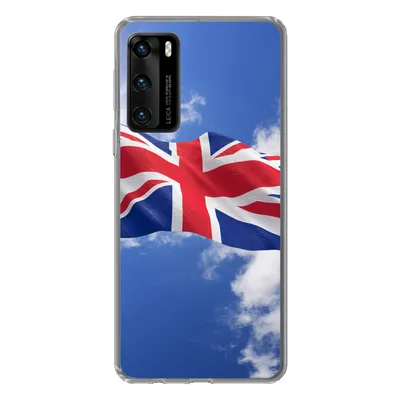 Produktbild von MuchoWow® Handyhülle Schutzhülle Hülle für Huawei P40 Die Flagge des Vereinigten Königreichs weht am Himmel Silikon Softcase Handy Hülle - Handytasche
