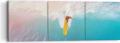Produktbild von Bild auf Leinwand - Leinwandbild - 3 Teile - Surfen Welle Licht - 90x30cm - Wand Bild - Wanddeko - Wandbilder - Leinwanddruck - Bilder - Wanddekoration - Leinwand bilder - Wandbild - CA90x30-4409