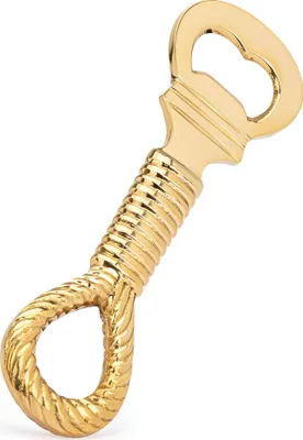 Produktbild von Maritim Flaschenöffner Tauknoten 14cm aus Messing gold Kapselheber Bieröffner