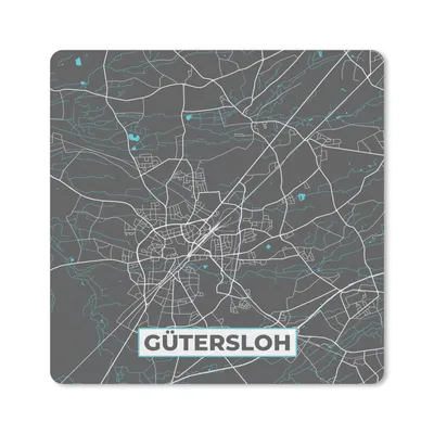 Produktbild von MuchoWow® Mauspad Mousepad Stadtplan - Karte - Gütersloh - Blau - Deutschland - Karte 30x30 cm - Mousepads - Maus Mat - Pad - Mausunterlage - Gaming