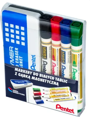 Obrázek produktu pro Zestaw 4 markerów z gąbką magnetyczną