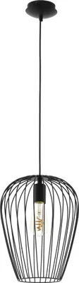 Produktbild von EGLO Pendellampe Newtown, 1 flammige Vintage Pendelleuchte, Retro Hängelampe aus Stahl, Farbe: Schwarz, Fassung: E27,  Ø: 27,5 cm