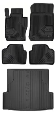 Zdjęcie produktu dla Dywaniki gumowe + mata bagażnika do BMW Seria 3 E91 2004-2012 (kombi, standardowy bagażnik) – czarne, dopasowane – Wielganizator