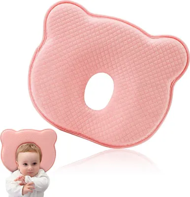 Produktbild von Babykissen Kopfkissen Neugeborene Gegen Plattkopf, Rosa 26x22x3cm