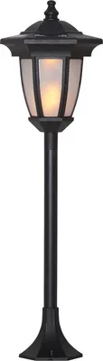 LED Solar Laterne 'Flame' - 4in1 - Tisch/Boden/Wand - gelbe LED - Dämmerungssensor - schwarz