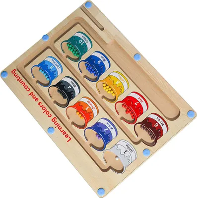 Image de Enfants Couleur magnétique Numéros Labyrinthe Motricité fine Entraînement cérébral Éducation Bois Aimant Tableau Puzzle