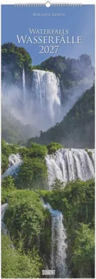 Immagine prodotto di Calendario da parete 2027 con 12 fotografie di cascate - Formato 34 x 98 cm