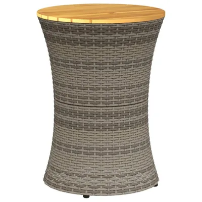 Immagine prodotto di Tavolino Giardino Forma Tamburo Grigio Polyrattan Massello