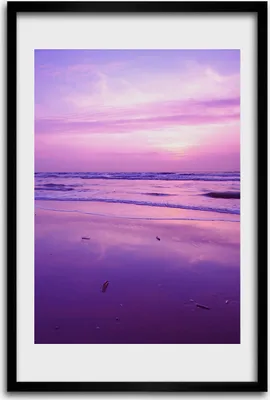 Produktbild von Bild - Bilderrahmen - 40 cm x 60 cm - MDF - Rahmen - Wandkunst - Sonnenuntergang Meer