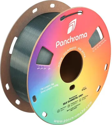 Produktbild von Polymaker Panchroma Silk PLA Filament, 1,75mm, 1kg - Farbton: Silk Gunmetal Grey