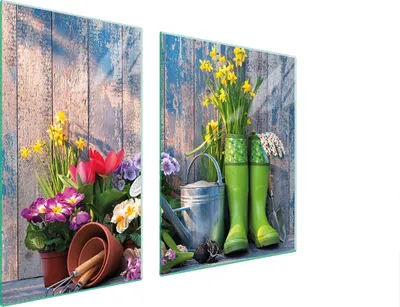 Immagine prodotto di Piastre copri fornello 2 pezzi 100x52 Vetroceramica copri piano cottura vetro tagliere giardino legno