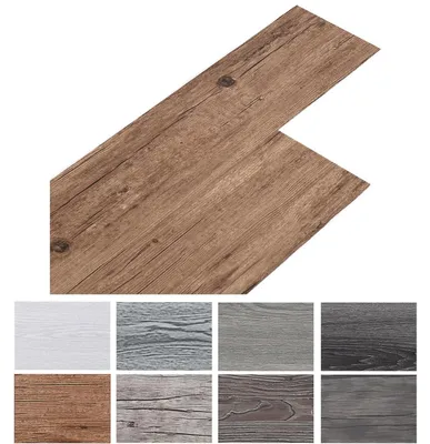 Image de Revêtement de sol vinyle autocollant, couleur marron, 36 dalles, surface de 5 m²