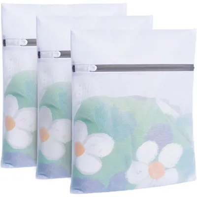 Immagine prodotto di Sacchetti per la biancheria in rete, set da 3, colore bianco