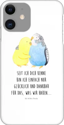 Produktbild von Mr. & Mrs. Panda Iphone 11 Handyhülle Wellensittich Liebe - Weiß - Geschenk, Hülle, Umarmen, Cover, Vögel, Handy Schutzhülle, Freundin, Ehe, Verknallt, Pro