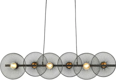 Image de ACA Lighting lampe suspendue 6XE27 métal noir 103X35XH119CM KOBE HL45846P103B