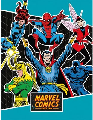 Marvel - Zarámovaný obraz "Energised" PM4955 (60 cm x 80 cm) (čierna/červená/modrá)