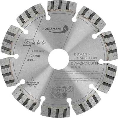 Immagine prodotto di PRODIAMANT Disco diamantato da taglio 125 mm per calcestruzzo Laser Turbo B711