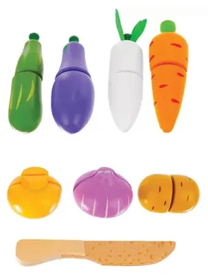Imagen del producto de Verduras y frutas de madera en un estuche, 9 piezas