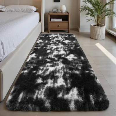 Obrázek produktu pro Koberec, běhoun, obdélníkový, šedý, černý, bílý, 60x120 cm