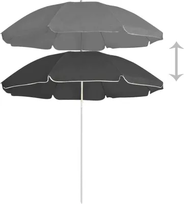 Immagine prodotto di Ombrellone Giardino con Palo in Acciaio Antracite 180 cm