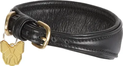 Obrázek produktu pro Digby & Fox - Obojek pro chrty, kožený, polstrovaný ER2221 (M - Výstřih: 29 cm-34 cm) (černý)