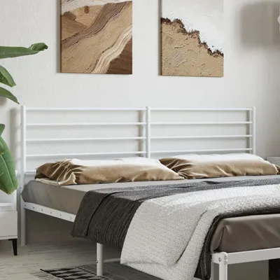 Image de The Living Store Tête de lit en métal blanc 180 cm