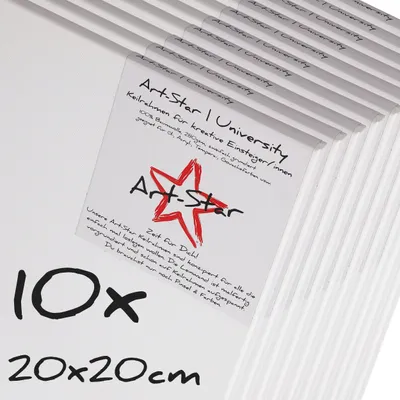 Produktbild von 10 ART-STAR Leinwände | 20x20 cm | auf Keilrahmen, 100% Baumwolle