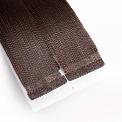 Image de Extensions adhésives invisibles en cheveux naturels 55 cm 25 g – Extension de cheveux n° 2 Brun foncé