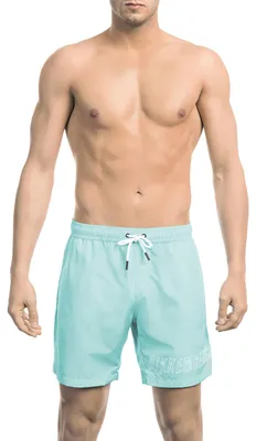 Produktbild von Bikkembergs Herren Badeshorts mit Frontdruck, seitlichen Taschen und elastischem Bund