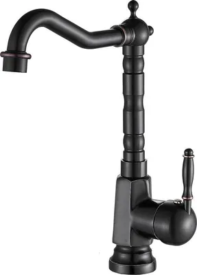 Image de Robinet de lavabo en bronze brossé à bec verseur, mitigeur pivotant pour cuisine ou salle de bains
